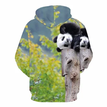 KYKU Prekės ženklo 3D Panda Megztiniai vyrams Gyvūnų Bliuzono Anime Juokinga Palaidinukė Atspausdintas Juodos Ir Baltos Hoodie Spausdinti 3d Spausdinti