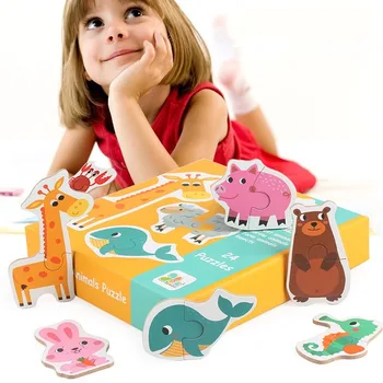 Kūdikis, Vaikas, Medinės Gyvūnų Pažinimo Animacinių Filmų Įspūdį Daržovių, Vaisių Automobilių Mokymosi Vaikai Dovanų Anksti Švietimo Montessori Žaislas Žaidimas