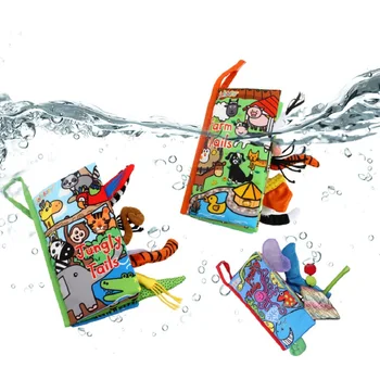 Kūdikių anglų 3D gyvūnų uodegos medžiaga knyga, vaikų Jungle/ūkio/ocean/sodas/žuvų animacinių filmų gyvūnų uodegos kūdikių klasikinis žaislai