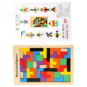 Kūdikių Mediniai Tetris, Dėlionės, Žaislų, Spalvingos Dėlionės Valdybos Vaikai Vaikai Magination Intelektinės Švietimo Žaislai Vaikams Dovanų