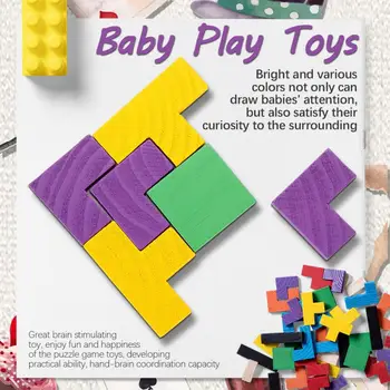 Kūdikių Mediniai Tetris, Dėlionės, Žaislų, Spalvingos Dėlionės Valdybos Vaikai Vaikai Magination Intelektinės Švietimo Žaislai Vaikams Dovanų