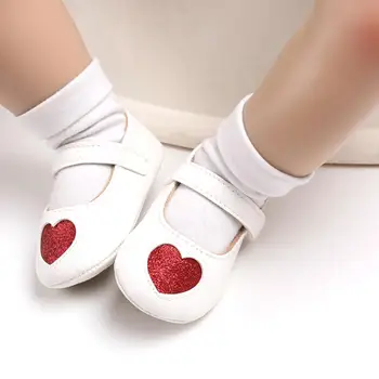 Kūdikių Mergaičių Mielas Širdies Formos Anti-Slip Princess Bateliai