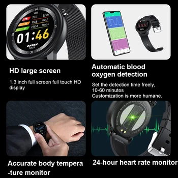 Kūno Temperatūros Matavimo Smart Watch Vyrų 1.3