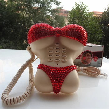 Kūrybos Bikini Shape Laidiniu Telefonu su Raudona laisvų Rankų įranga, paspauskite Mygtuką 