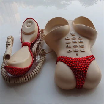 Kūrybos Bikini Shape Laidiniu Telefonu su Raudona laisvų Rankų įranga, paspauskite Mygtuką 