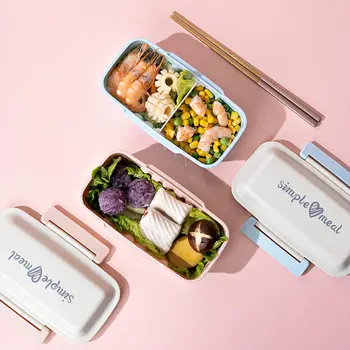 Kūrybos Plastiko Priešpiečių Dėžutė Maisto Konteineryje Mikrobangų Krosnelė Nuimama pertvara Pietūs Bento Dėžutės Lunchbox Nemokamas Pristatymas