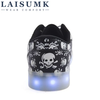 LAISUMK Vyrų Batų Dydį, 35-46 Superžvaigždė nata Žėrintis Tonas LED Batų USB Unisex Luminou Šviesą Hommes Chaussures