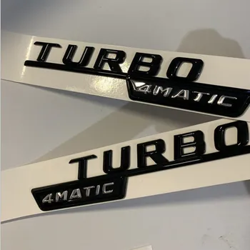 Laiškas Emblema Turbo 4matic A M G Ženklelis Sparnas Apkrauna Logotipas Automobilio Lipdukas Stilius Mercedes Benz AMG Blizgus Juodas-2016 m.