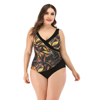 Lapų Spausdinimo vientisi maudymosi kostiumėlį Plius Dydis maudymosi Kostiumėliai Moterims 2020 Naujas Badpak Stroj Moterų Maillot De Bain Didelis Monokini Paplūdimio 4XL