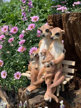 Lauko Kiemas Dervos Meerkat Puošybos Meno Parkas Sielovados Skulptūra Apdailos Garden Villa Modeliavimas Gyvūnų Figūrėlės Amatai