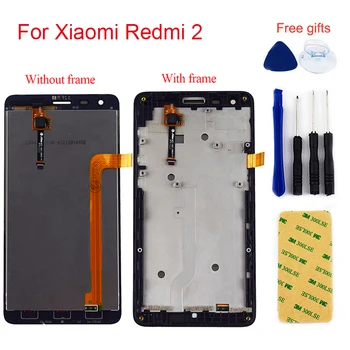 LCD Xiaomi Redmi 2 LCD Jutiklinis Ekranas 4.7 inche Už Redmi 2 Pro LCD Modulis, skaitmeninis keitiklis Jutiklis skydų Surinkimo Su karkasu