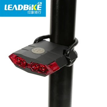 LEADBIKE Super Šviesus ABS Raudona MTB Dviračių Galinis Žibintas 4 LED USB Įkrovimo Vandeniui MTB Kelių Dviračių Žibintai