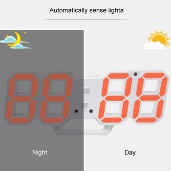 LED 3D Modernus Dizainas, Skaitmeninis Stalo Laikrodis, Žadintuvas Naktį Šviesos Sieninis Laikrodis Namų Apdailos Kambarį P7Ding