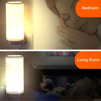 LED Apšvietimas Kambaryje Nuotolinio Naktį Šviesos Laikas Miegamasis Žįsti Lempos ES Kištukas 3 Spalvų Mažos Lempos Lizdas Sienos Lempos Naudojant Patalpose