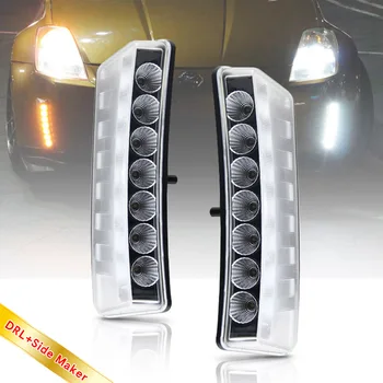 LED Bamperio Atšvaito Šviesą Nissan 350Z Z33 03-05 Baltas Led DRL Dayitme Veikia + Gintaro Led Posūkio Signalo Šoninis Indikatorius