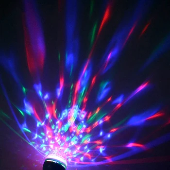 LED Disco Lemputė E27 Sukasi Blykstės Lemputės Kelių Besikeičiančių Spalvų Kristalų Etape, Šalis, Diskoteka Žiburiai, Lempos Šalies Baras Lumiere