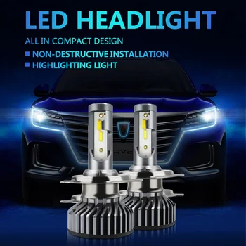 LED Dual Spalvos Automobilio Žibintų lemputė H4, H7, H11 9005 HB3 9006 HB4 H1 16000lm Auto priekinis Žibintas, Rūko Žibintai šiltai Balta 6000K 12V Lempa