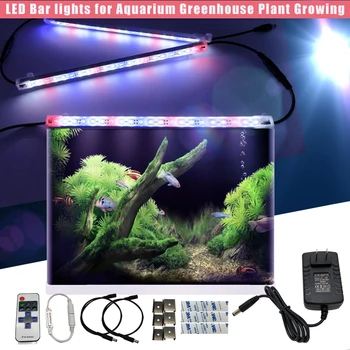 LED Grow Light Bar šviesos Akvariumas Šiltnamio efektą sukeliančių Augalų Auginimo ritės vandeniui DC 12V Maitinimo nuotolinio įrašus klijai 4red 2blue