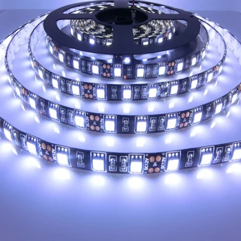 LED Juosta 5050 Juoda/Balta PCB DC12V Lanksti LED Lemputė 60 LED/m 5m/daug RGB 5050 LED Juosta.5m/daug