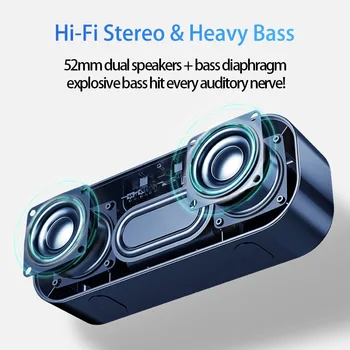 LED Laikrodis Portable Bluetooth Garsiakalbiai Lauko Belaidės Stereo Bass Kolonėlės žemų dažnių garsiakalbis Soundbar Parama TF kortelę AUX USB laisvų Rankų įranga