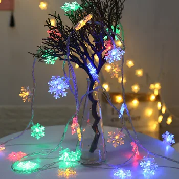 LED snaigė Šviesos Eilutę Šmėžavimas Girliandas USB baterijomis, Kalėdų Pasakos Šviesos Atostogų Šalis Naujųjų Metų Vestuvių Dekoro