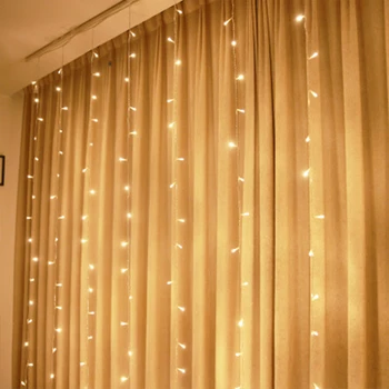 LED Varveklis Styginių šviesos Girlianda Užuolaidų Lemputė 220V ES Lauko/Patalpų apšvietimas Vario String Pasakų Lempos Vestuvių Naujų Namų Dekoro