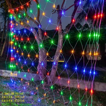 LED šviesos Neto 3*2M 6*4M LED Akių Pasakos, Styginių Šviesos Kalėdų 110 220 V Šalis, Vestuvių, Naujųjų Metų Girliandą Lauko sodo Puošmena