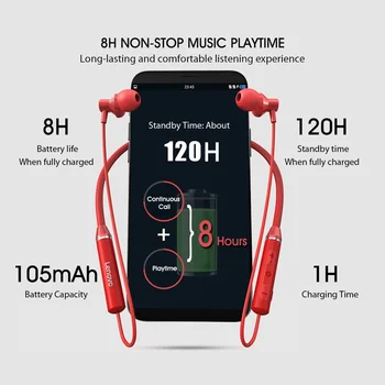 Lenovo HE05 Neckband Belaidės ausinės Bluetooth 5.0 Dual Stereo Bass HiFi Muzikos Su Mic ipx5 atsparumas vandeniui laisvų rankų įranga
