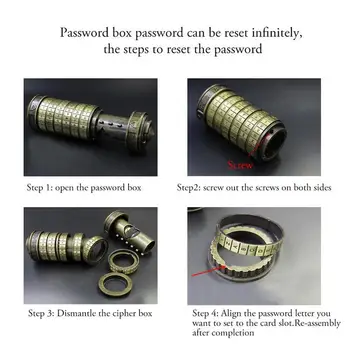Leonardo Da Vinčio Kodą Žaislai Metalo Cryptex Spynos Vestuvių Valentino Dienos Dovana Laišką Slaptažodį Pabėgti Kolegija Rekvizitai 2 Nemokamai Žiedai