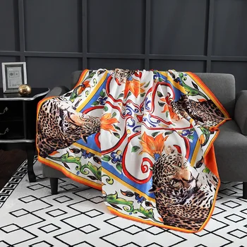 Leopardas spausdinti mesti antklodę prabangus dekoratyvinis vilnos antklodė Elegantiškas ant Sofos lovos