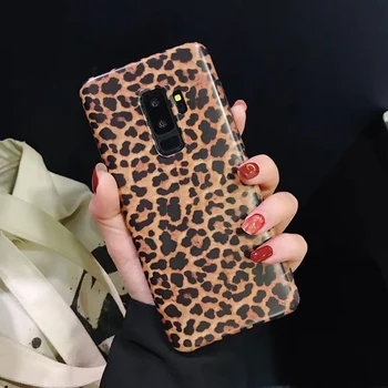 Leopardas Spausdinti Minkštas Telefono Dėklas Samsung S7edge S8 S8plus S9 S9plus Note8 Note9 Moterų Mergina Telefono Galinį Dangtelį