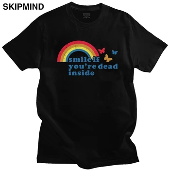 LGBT Šypsena, Jei Jūs Esate Miręs Viduje Marškinėliai Vyrams Minkštos Medvilnės Miesto marškinėliai trumpomis Rankovėmis, Gėjų LGBTQ Tee Viršūnes Drabužių Merch