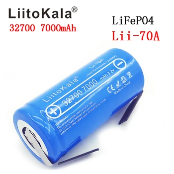 LiitoKala 3.2 V 32700 7000mAh Lii-70A LiFePO4 Baterija 35A Nuolat Išleidimo Didžiausias 55A Didelės galios baterija+Nikelio lakštai