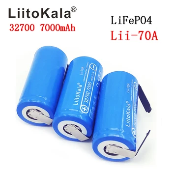 LiitoKala 3.2 V 32700 7000mAh Lii-70A LiFePO4 Baterija 35A Nuolat Išleidimo Didžiausias 55A Didelės galios baterija+Nikelio lakštai
