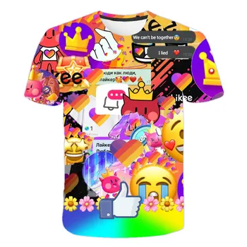Likee Marškinėliai mergaičių, berniukai, Kids 3D spausdinimo LIKEE Tees Spalvinga juokinga Streetwear Negabaritinių t Shirts, Vaikų trumpomis Rankovėmis