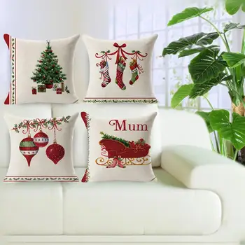 Linksmų Kalėdų papuošalai namų dekoro mesti pagalvę padengti atveju žalių medžių dovana pagalvėlė padengti funda de almohada Naujas 806