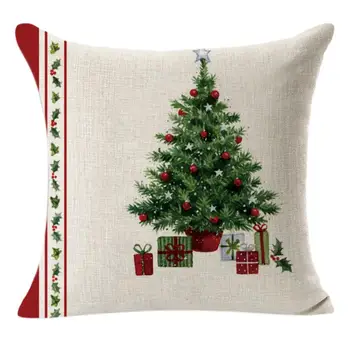 Linksmų Kalėdų papuošalai namų dekoro mesti pagalvę padengti atveju žalių medžių dovana pagalvėlė padengti funda de almohada Naujas 806