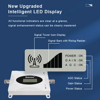 Lintratek AGC Signalo Kartotuvų 2G GSM 900 3G: WCDMA 2100 UMTS B5 850 4G LTE 1800 DCS mobiliųjų Telefonų Korinio ryšio Stiprintuvas Stiprintuvu Rinkinys Naujas