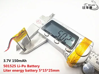 Litro energijos baterija Gera Qulity 3.7 V,150mAH,501525 Polimeras ličio jonų / Li-ion baterija ŽAISLŲ,CENTRINIS BANKAS,GPS,mp3,mp4