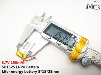 Litro energijos baterija Gera Qulity 3.7 V,150mAH,501525 Polimeras ličio jonų / Li-ion baterija ŽAISLŲ,CENTRINIS BANKAS,GPS,mp3,mp4