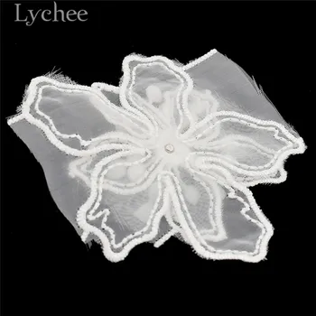 Ličiai Gyvenimo 20pcs 3D Granulių Gėlių Dėmės Baltos Modeliavimas Pearl Aplikacijos Vestuvių Suknelė 