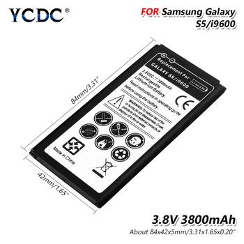 Ličio 3800mAh Li-Po Telefono Baterija Samsung Galaxy S5 Akumuliatorius I9600 G900H G900W8 G900F G900V G900T G900A G900R4 G870A 5 S