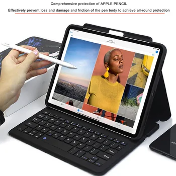Logotipą Bluetooth Wireless Keyboard Case For iPad 10.9 Su Pieštukas Turėtojas Smart PU Oda, Pilnas draudimas, Skirtą 