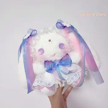 Lolita Cute Rabbit Pliušinis Kryžiaus Kūno Krepšys Jauna Mergina Studentų Japonų Kawaii Pečių Maišą Lėlės Kuprinė Dovanų Cosplay