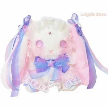 Lolita Cute Rabbit Pliušinis Kryžiaus Kūno Krepšys Jauna Mergina Studentų Japonų Kawaii Pečių Maišą Lėlės Kuprinė Dovanų Cosplay