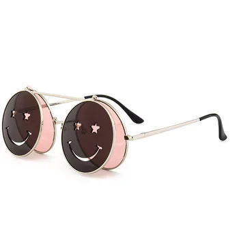 LONSY Retro Steampunk Akiniai nuo saulės Moterims, Vyrams Dizaineris Metalo Rėmas Garų Pankų Turas Saulės akiniai Moterų UV400 Gafas de Sol