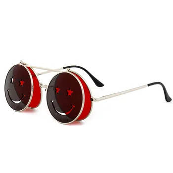 LONSY Retro Steampunk Akiniai nuo saulės Moterims, Vyrams Dizaineris Metalo Rėmas Garų Pankų Turas Saulės akiniai Moterų UV400 Gafas de Sol