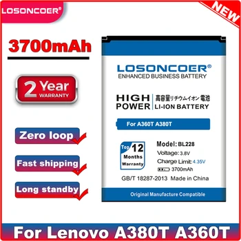 LOSONCOER 3700mAh Geros Kokybės Baterija Lenovo BL228 Baterija A360T A380T A588T+ Greitas pristatymas