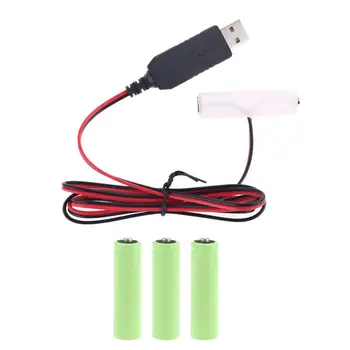 LR6 AA Baterijos Eliminator USB Maitinimo Kabelis Pakeisti 1-4pcs 1,5 V AA Baterijos