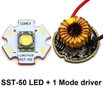 Luminus SST-50 LED Spinduolis 1300LM 10W 3000K šilta balta šviesos diodu (Led) lemputė diodas vario 20mm bazė + 1 Režimas SST50 vairuotojo plokštės